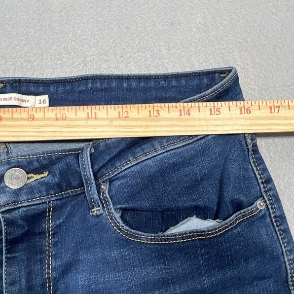 Levi's Classic Mid Rise Denim Cut Off Denim Shorts Women's Size 16 Blue - Picture 4 of 10